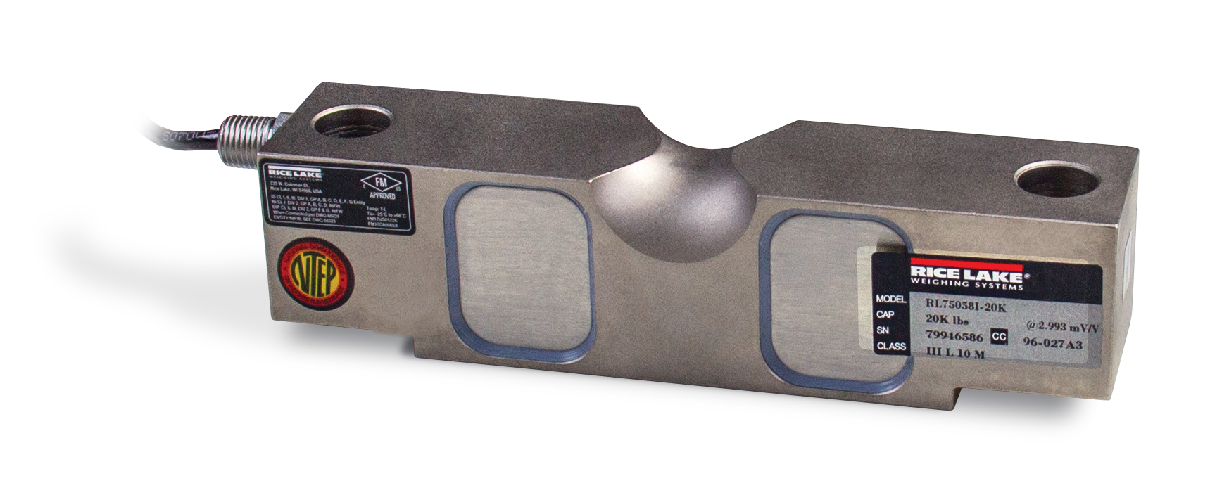Rice Lake RL75058I Alloy Steel, Double-Ended Beam Load Cell / Celdas de carga / Células de carga