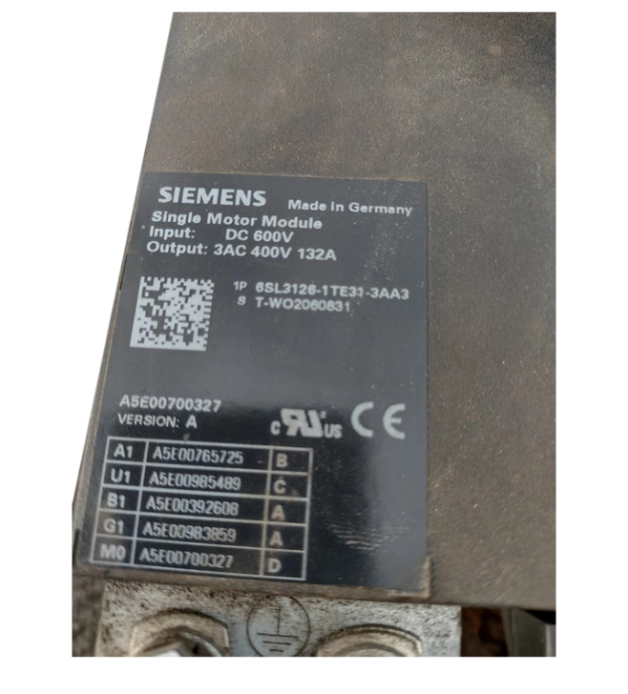 SIEMENS Servoaccionamiento 6SL3126-1TE31-3AA3