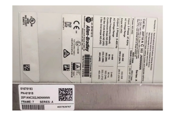 Rockwell Allen-Bradley PowerFlex Air Cooled 753 AC Drive 20F1ANC302JN0NNNNN