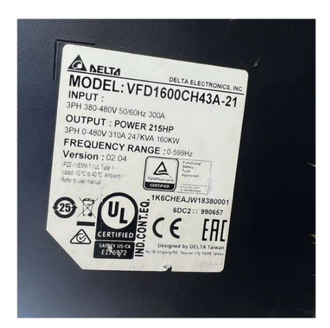 Delta VFD Frequency Converter VFD1600CH43A-21