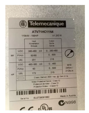 Schneider VFD Frequency Converter ATV71HC11N4