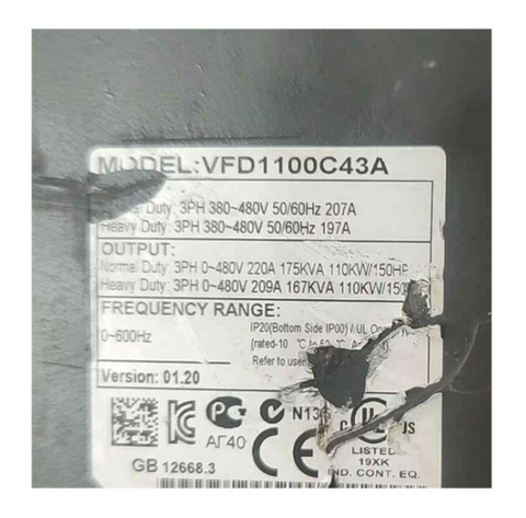 Delta VFD Frequency Converter VFD1100C43A