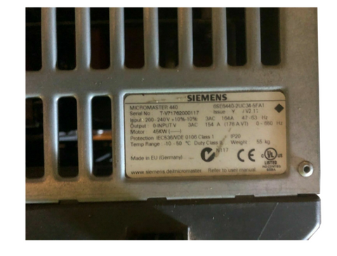 Siemens VFD Frequency Converter 6SE6440-2UC34-5FA1