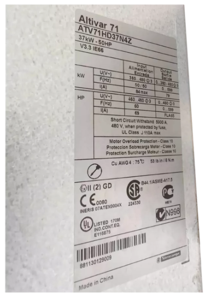 Schneider VFD Frequency Converter ATV71HD37N4Z