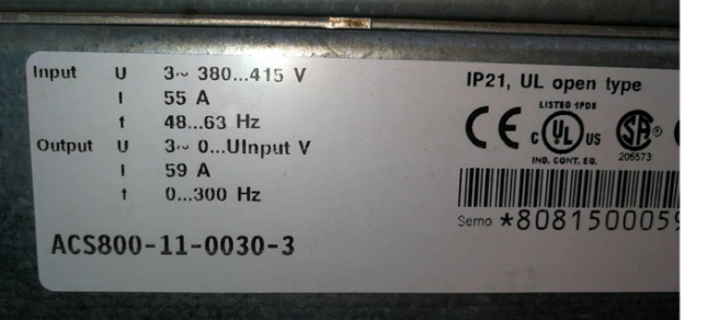 ABB VFD Frequency Converter ACS800-11-0030-3