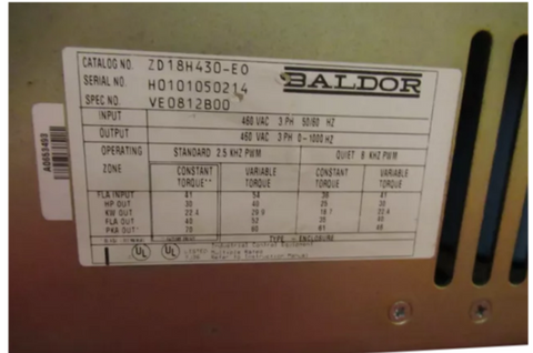 Baldor VFD Frequency Converter ZD18H430-EO