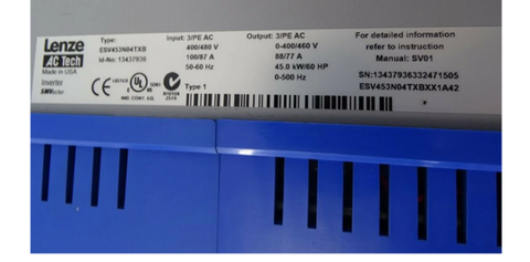 Lenze VFD Frequency Converter ESV453N04TXB