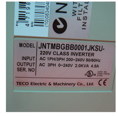 Teco TAIAN VFD Frequency Converter JNTMBGBB0001JKSU
