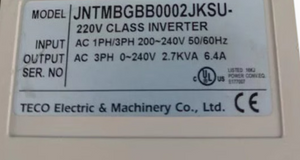 Teco TAIAN VFD Frequency Converter JNTMBGBB0002JKSU