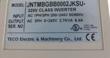 Teco TAIAN VFD Frequency Converter JNTMBGBB0002JKSU