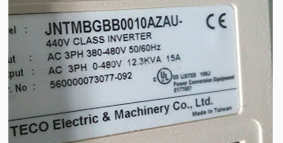 Teco TAIAN VFD Frequency Converter JNTMBGBB0010AZAU
