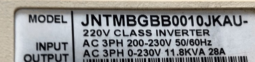 Teco TAIAN VFD Frequency Converter JNTMBGBB0010JKAU