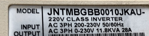 Teco TAIAN VFD Frequency Converter JNTMBGBB0010JKAU