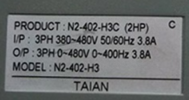 Teco TAIAN VFD Frequency Converter N2-402-H3C