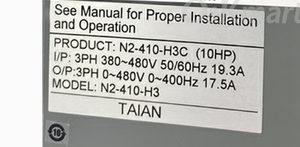 Teco TAIAN VFD Frequency Converter N2-410-H3C