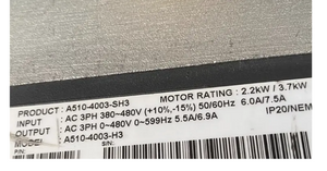 Teco TAIAN VFD Frequency Converter A510-4003-SH3