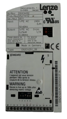 Lenze VFD Frequency Converter E82CV251_2B