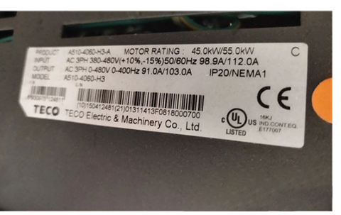 Teco TAIAN VFD Frequency Converter A510-4060-H3