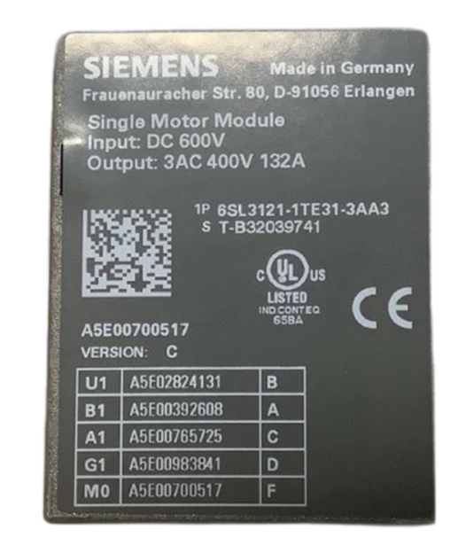 SIEMENS INPUT/OUTPUT Módulo 6SL3121-1TE31-3AA3