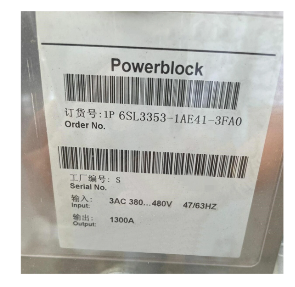 SIEMENS Rectifier Módulo 6SL3353-1AE41-3FA0