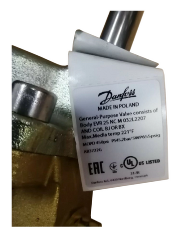 Danfoss Válvula solenoide Coil or Body 032L2207