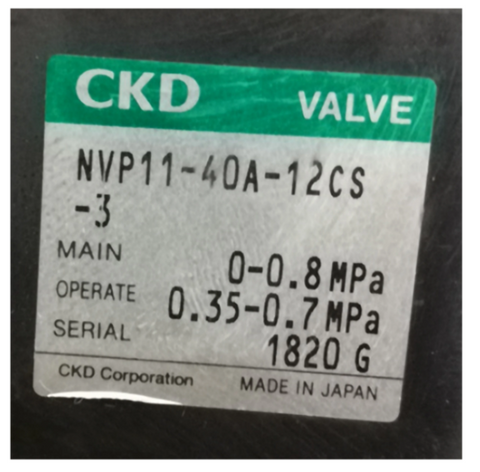 CKD Válvula solenoide NVP11-40A-12CS-3