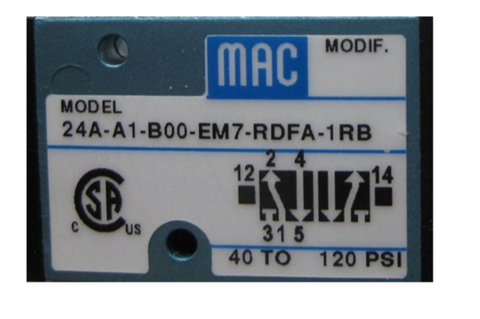 MAC Válvula solenoide 24A-A1-B00-EM7-RDFA-1RB