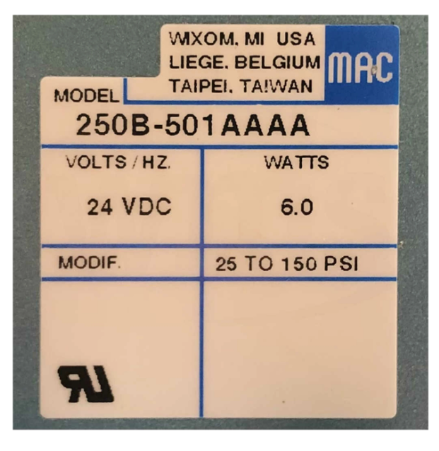 MAC Válvula solenoide 250B-501AAAA