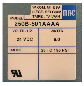 MAC Válvula solenoide 250B-501AAAA
