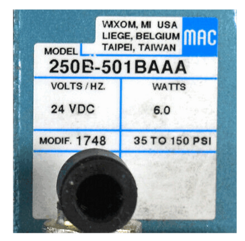 MAC Válvula solenoide 250B-501BAAA
