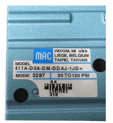MAC Válvula solenoide 411A-DOA-DM-DDAJ-1JD