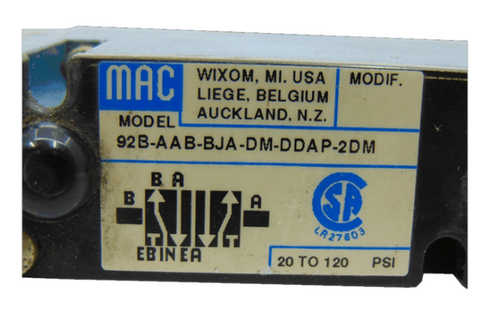 MAC Válvula solenoide 92B-AAB-EJA-DM-DDAP-2DM