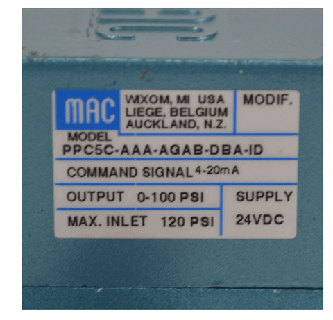 MAC Válvula solenoide PPC5C-AAA-AGAB-DBA-ID