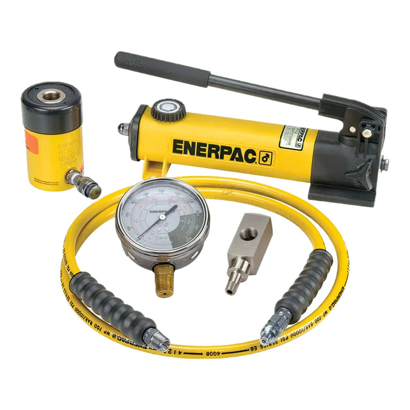 Enerpac SCH121H - Conjunto Hidráulico de 12 Toneladas - Cilindro hidráulico hueco y conjunto de bomba manual - 12 Ton, 1.63 pulg Carrera
