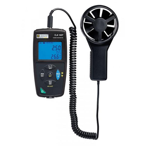 CHAUVIN ARNOUX P01654227 - C.A 1227 Rotating-vane logger thermo-anemometer with double backlit display and flow rate measurement