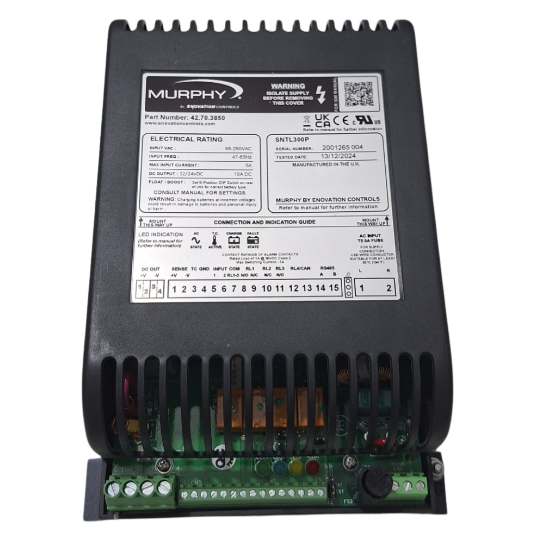 Murphy Sentinel 300P Open-Frame 10A Programmable Switch Mode Battery Charger 12/24VDC - 42703850