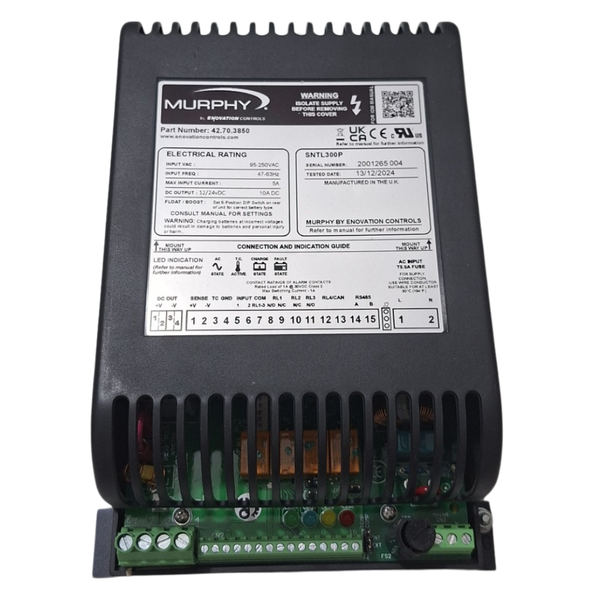 Murphy Sentinel 300P Open-Frame 10A Programmable Switch Mode Battery Charger 12/24VDC - 42703850
