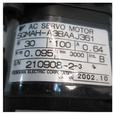 Yaskawa Servo Motor SGMAH-A3BAAJ361