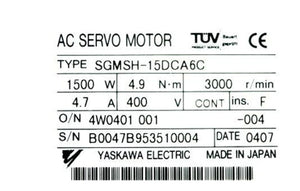 Yaskawa Servo Motor SGMSH-15DCA6C