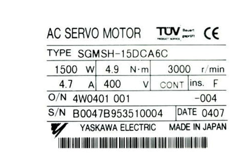Yaskawa Servo Motor SGMSH-15DCA6C