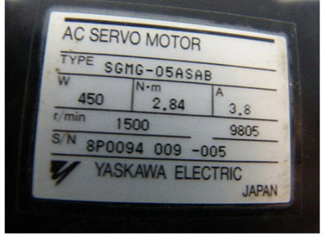 Yaskawa Servo Motor SGMG-05ASAB