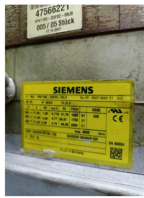 SIEMENS Servo Motor 1PH7105-2QF02-0BJ0