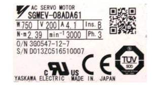 Yaskawa Servo Motor SGMEV-08ADA61