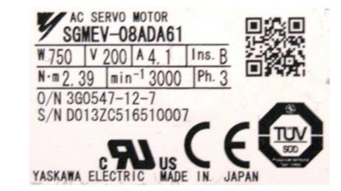 Yaskawa Servo Motor SGMEV-08ADA61