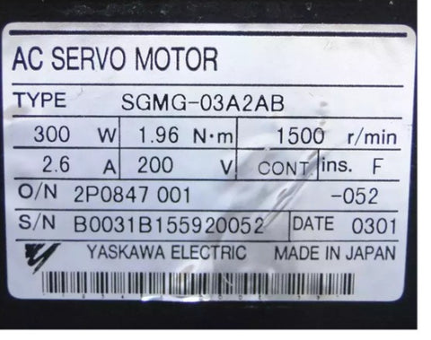 Yaskawa Servo Motor SGMG-03A2AB