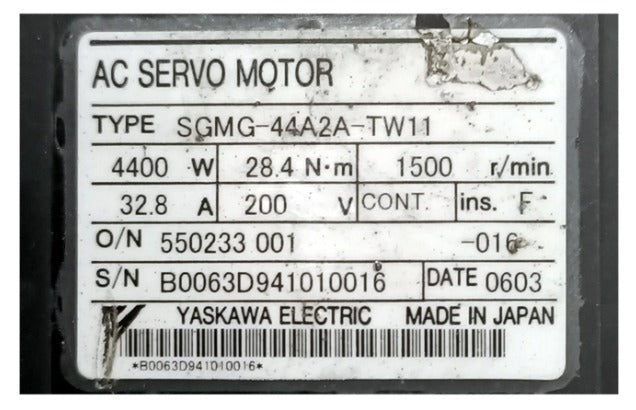 Yaskawa Servo Motor SGMG-44A2A-TW11