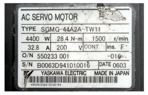 Yaskawa Servo Motor SGMG-44A2A-TW11