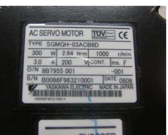 Yaskawa Servo Motor SGMGH-03ACB6D