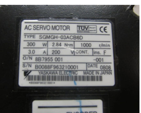 Yaskawa Servo Motor SGMGH-03ACB6D