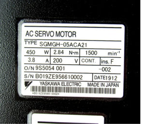 Yaskawa Servo Motor SGMGH-05ACA21